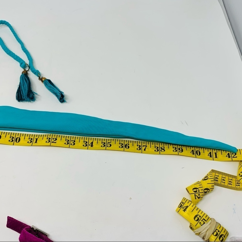 Bohemian Teal Turquoise Floral Embroidered Two Piece Bikini Swim Suit Size Small - Picture 10 of 16